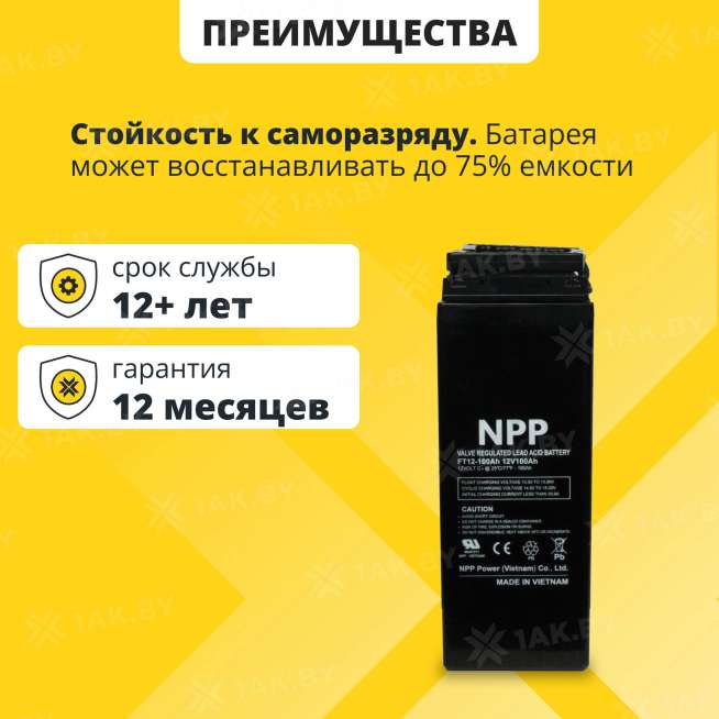Аккумулятор для ИБП NPP (105 Ah) , 12 V  FT12-105(NPP) 1