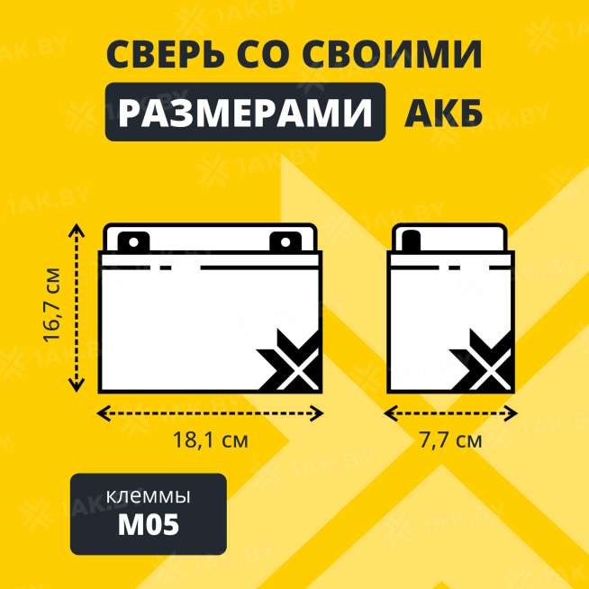 Аккумулятор ZUBR для ИБП, детского электромобиля, эхолота (22 Ah,12 V) AGM 181x77x167 5.9 кг 3