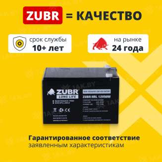 Аккумулятор ZUBR для ИБП, детского электромобиля, эхолота (12 Ah,12 V) AGM 151x98x94/100 4 кг 2