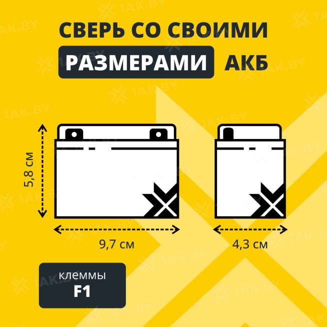 Аккумулятор ZUBR для ИБП, детского электромобиля, эхолота (1.3 Ah,12 V) AGM 97x43x53/58 0.56 кг 2