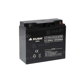 Аккумулятор ZUBR для ИБП, детского электромобиля, эхолота (20 Ah,12 V) GEL 181x77x167 5.7 кг