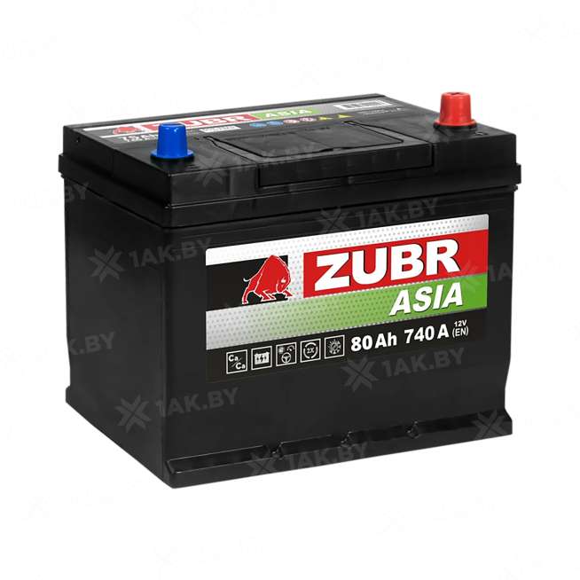 Аккумулятор ZUBR (80 Ah) 740 A, 12 V Обратная, R+ D26 ZU800JP 0