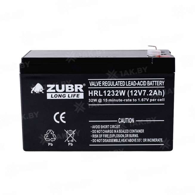 Аккумулятор ZUBR для ИБП, детского электромобиля, эхолота (7.2 Ah,12 V) AGM 151х65х94/100 2.5 кг 0