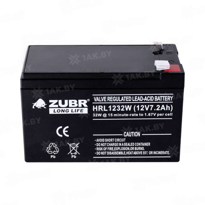 Аккумулятор ZUBR для ИБП, детского электромобиля, эхолота (7.2 Ah,12 V) AGM 151х65х94/100 2.5 кг 2
