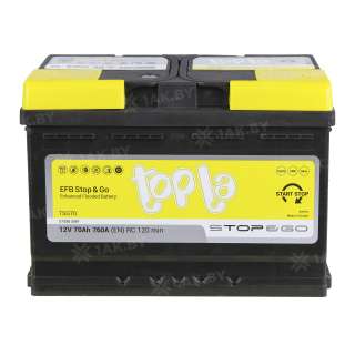 Аккумулятор TOPLA EFB Stop &amp; Go (70 Ah) 760 A, 12 V Обратная, R+ L3 112070