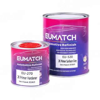 Комплект грунта наполнителя 2K Primer Surfacer Gray/ 2К цвет серый 520 EUMATCH 1,3л