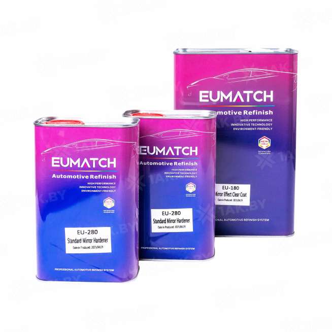 Комплект прозрачного лака Mirror Effect Clear Coat/ 180 с зеркальным эффектом EUMATCH 6л 0