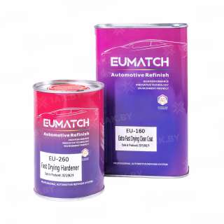 Комплект экстра быстросохнущего прозрачного лака Extra Fast Drying Clear Coat/ 160 EUMATCH 1,5л