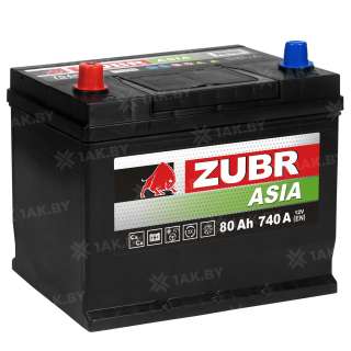 Аккумулятор ZUBR (80 Ah) 740 A, 12 V Прямая, L+ D26 ZU801JP