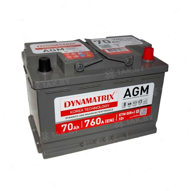 Аккумулятор DYNAMATRIX (70 Ah) 760 A, 12 V Обратная, R+ L3 DEK700 0