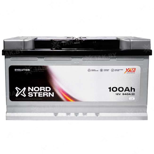 Аккумулятор NORDSTERN (100 Ah) 940 A, 12 V Обратная, R+ L5 NS1000S 0