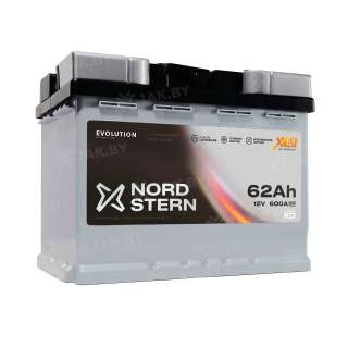 Аккумулятор NORDSTERN (62 Ah) 600 A, 12 V Обратная, R+ LB2 NS620S