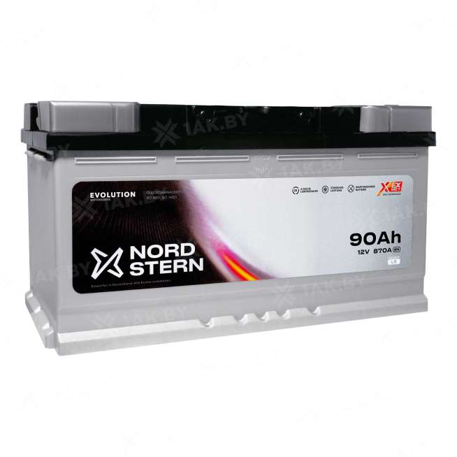 Аккумулятор NORDSTERN (90 Ah) 870 A, 12 V Обратная, R+ L5 NS900S 0