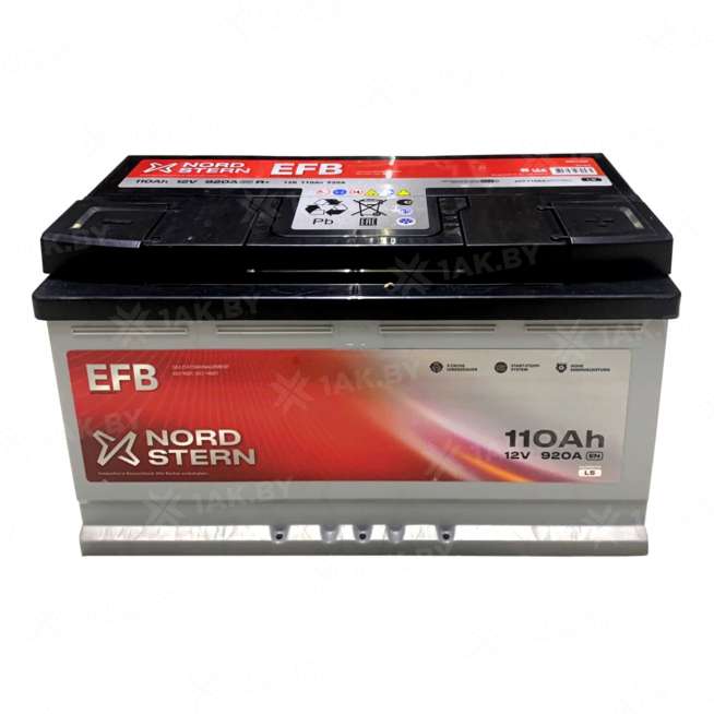 Аккумулятор NORDSTERN (110 Ah) 920 A, 12 V Обратная, R+ L5 NS1100F 1