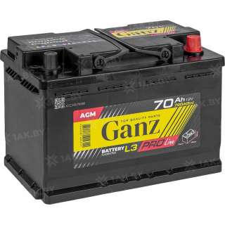 Аккумулятор GANZ (70 Ah) 720 A, 12 V Обратная, R+ L3 G4060700