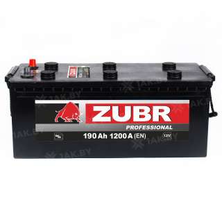 Аккумулятор Zubr Professional 190 Ah, 1200 A, 12 V, Обратная полярность, R+, D5, ZUF1904S