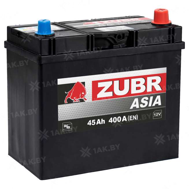 Аккумулятор Zubr Ultra Asia 45 Ah, 400 A, 12 V, Обратная полярность, R+, B24 0