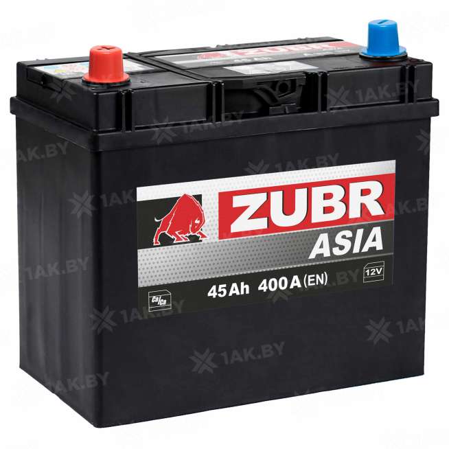 Аккумулятор Zubr Ultra Asia 45 Ah, 400 A, 12 V, Прямая полярность, L+, B24, ZU451JS 1