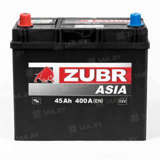 Аккумулятор Zubr Ultra Asia 45 Ah, 400 A, 12 V, Прямая полярность, L+, B24, ZU451JS