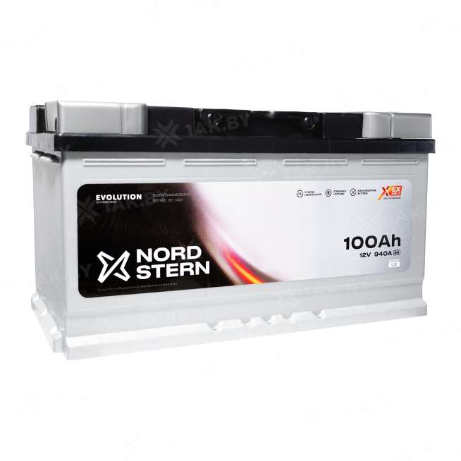 Аккумулятор NORDSTERN (100 Ah) 940 A, 12 V Прямая, L+ L5 NS1001S 0