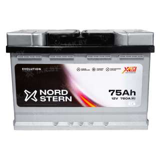 Аккумулятор NORDSTERN (75 Ah) 760 A, 12 V Прямая, L+ L3 NS751S