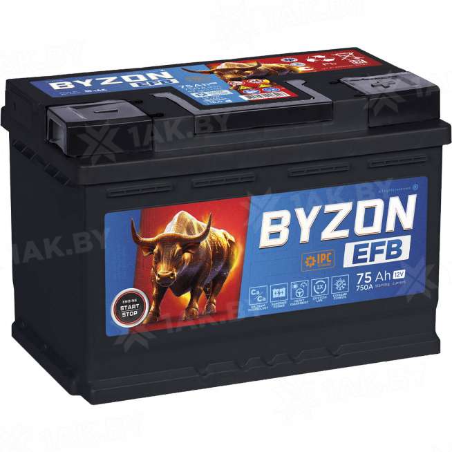 Аккумулятор BYZON EFB 75 Ah, 750 A, 12 V Обратная, R+ L3 0