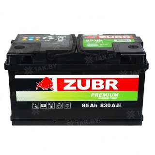 Аккумулятор ZUBR (85 Ah) 830 A, 12 V Обратная, R+ LB4 ZU850P