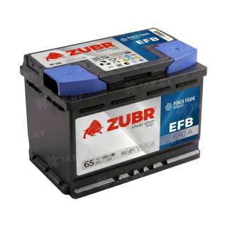 Аккумулятор ZUBR EFB (65 Ah) 650 A, 12 V Обратная, R+ L2 ZUE650F